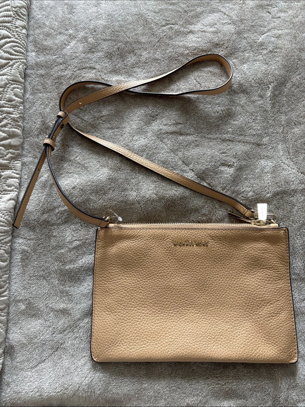 Michael Kors Beige 2-tone Leather Crossbody Bag